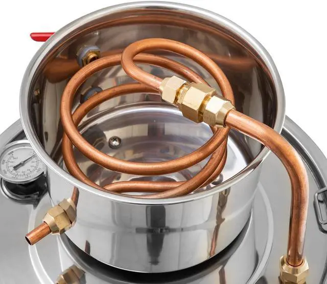 Alt view image 4 of 7 - A-FCSA-10 Alcohol Wine Distiller | 2.5 Gal 10L | Moonshine Still | Water Alcohol Distiller |  Stainless Steel