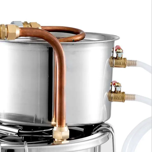 Alt view image 5 of 7 - A-FCSA-10 Alcohol Wine Distiller | 2.5 Gal 10L | Moonshine Still | Water Alcohol Distiller |  Stainless Steel