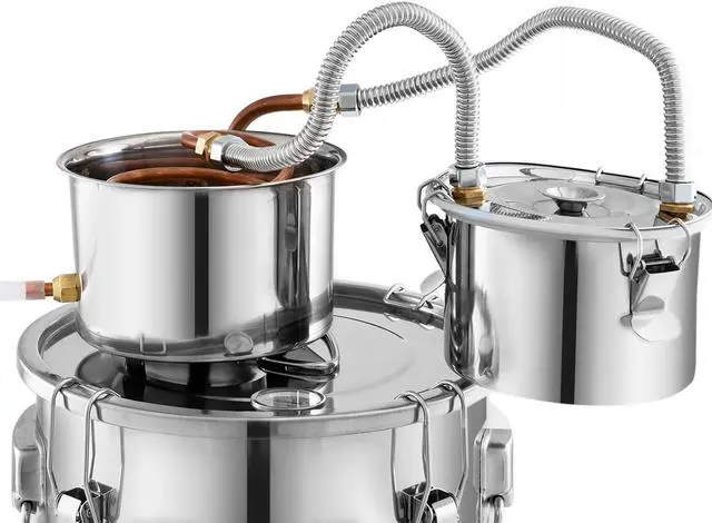 Alt view image 6 of 7 - A-FCSA-10 Alcohol Wine Distiller | 2.5 Gal 10L | Moonshine Still | Water Alcohol Distiller |  Stainless Steel