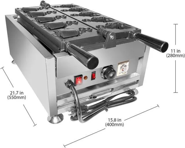 Alt view image 2 of 7 - ALDKitchen Taiyaki Machine | 5 Pcs | Open-Mouth Fish Shaped Waffle Cones