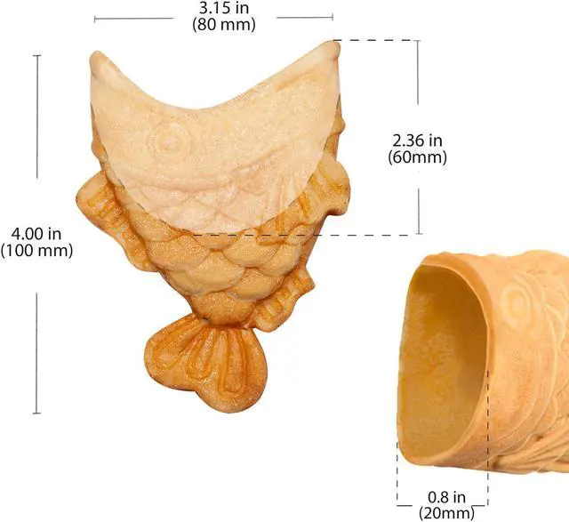 Alt view image 3 of 7 - ALDKitchen Taiyaki Machine | 5 Pcs | Open-Mouth Fish Shaped Waffle Cones