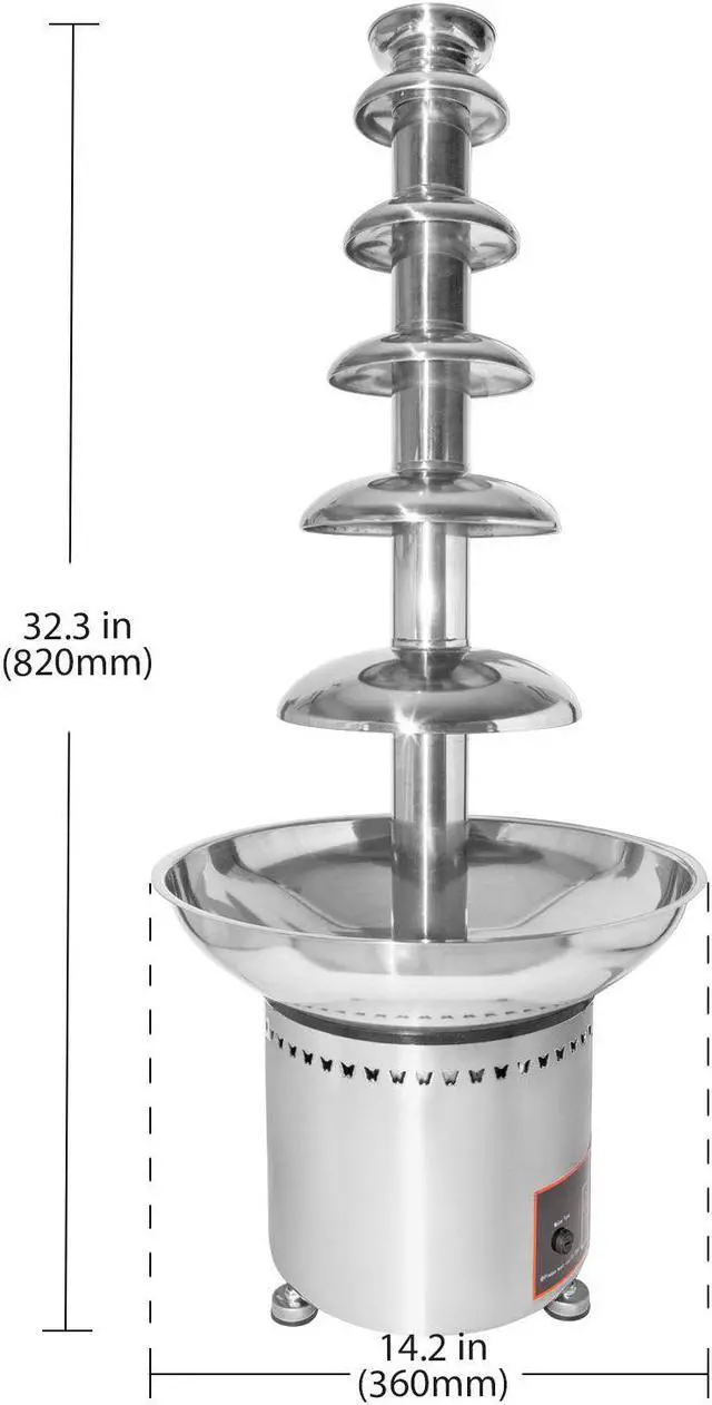 Alt view image 2 of 7 - ALDKitchen Chocolate Fountain | 6-Tier Fondue Fountain with Digital Control | Stainless Steel | 110V