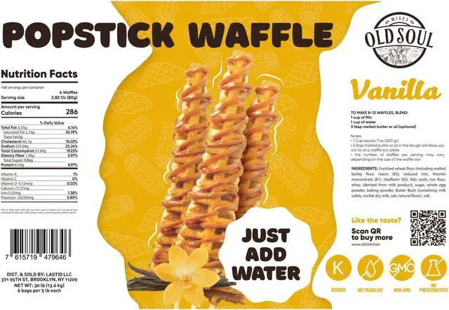 Alt view image 5 of 6 - OldSoul Waffle Mix for Waffles on a Stick | Chocolate & Vanilla Flavour | Stick Waffles Dough Mix | 30 lbs | 672 Stick Waffles