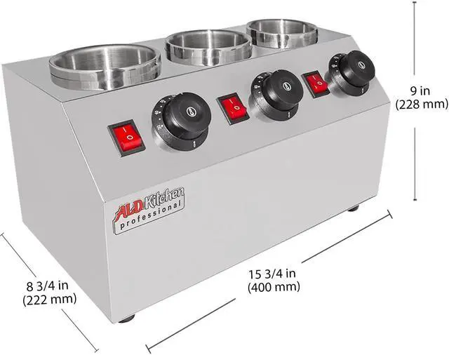 Alt view image 2 of 7 - AP-312S Sauce Dispenser Commercial | Electric Sauce Heater | 3-Head Sauce Warmer | Stainless Steel