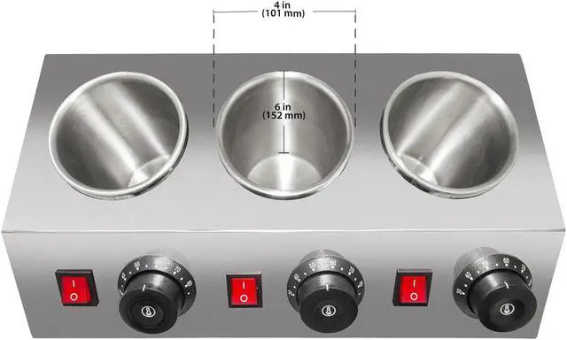 Alt view image 3 of 7 - AP-312S Sauce Dispenser Commercial | Electric Sauce Heater | 3-Head Sauce Warmer | Stainless Steel