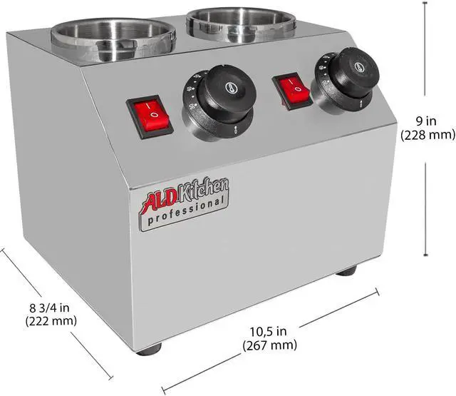 Alt view image 2 of 7 - AP-311S Sauce Dispenser Commercial | Electric Sauce Heater | 2-Head Sauce Warmer | Stainless Steel