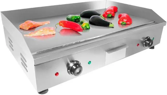 Alt view image 6 of 7 - GorillaRock Electric Flat Top Griddle | Single or Dual Thermostat | Stainless Steel Teppanyaki Grill | Manual