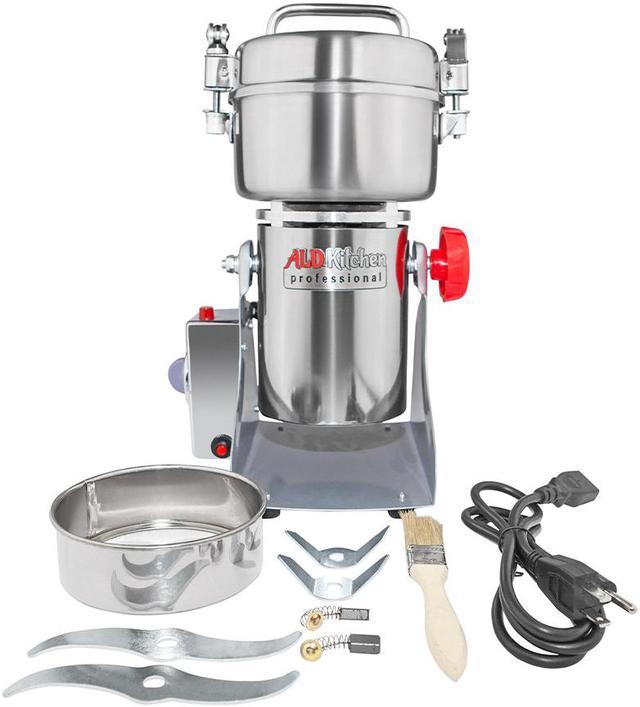 ALDKitchen Electric Grain Mill Commercial | 1000g | Swing Type Grain Grinder Mill | Stainless Steel 110V