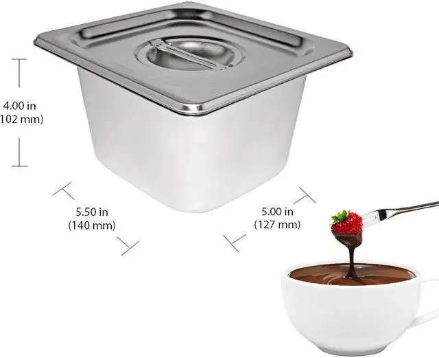 Alt view image 5 of 7 - Chocolate Fondue Machine | Stainless steel Professional Melter with Water-Heating System | Manual