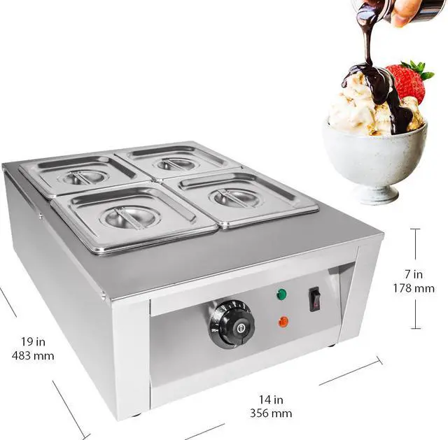 Alt view image 2 of 7 - Chocolate Fondue Machine | Stainless steel Professional Melter with Water-Heating System | Manual