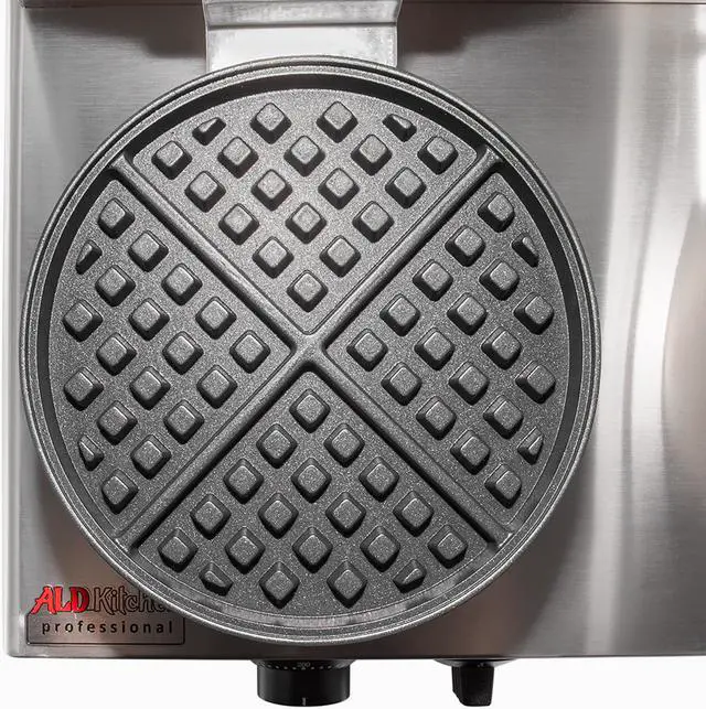 Alt view image 6 of 7 - Belgian Waffle Maker | Cone Maker and Waffle Iron | Round-Shape Thin Waffles | Stainless Steel