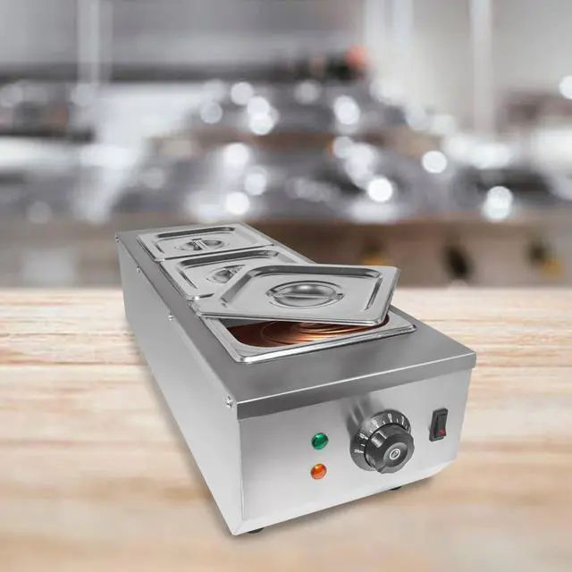 Alt view image 4 of 7 - Chocolate Fondue Machine | Stainless steel Professional Melter with Water-Heating System | Manual