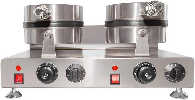 Alt view image 5 of 7 - Belgian Waffle Maker | Cone Maker and Waffle Iron | Round-Shape Thin Waffles | Stainless Steel