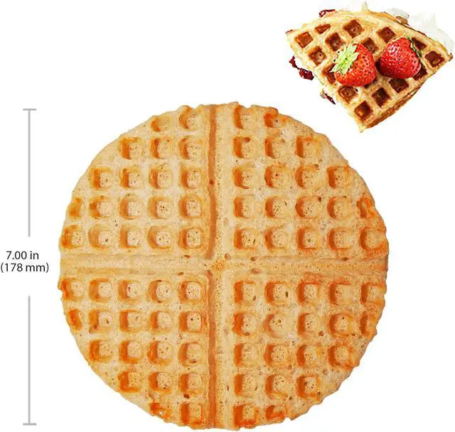 Alt view image 3 of 7 - Belgian Waffle Maker | Cone Maker and Waffle Iron | Round-Shape Thin Waffles | Stainless Steel