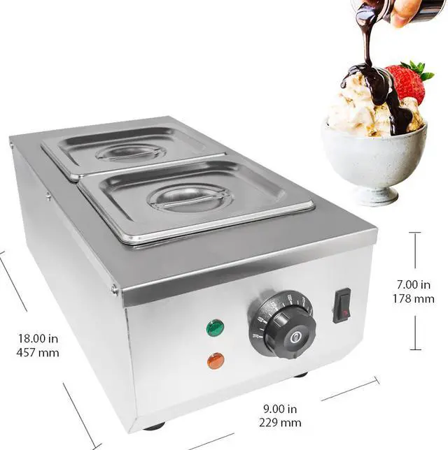 Alt view image 2 of 7 - Chocolate Fondue Machine | Stainless steel Professional Melter with Water-Heating System | Manual