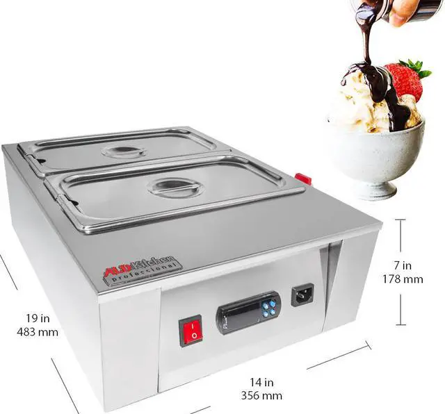 Alt view image 2 of 7 - Chocolate Fondue Machine with Digital Control | Professional Chocolate Melter | Stainless Steel