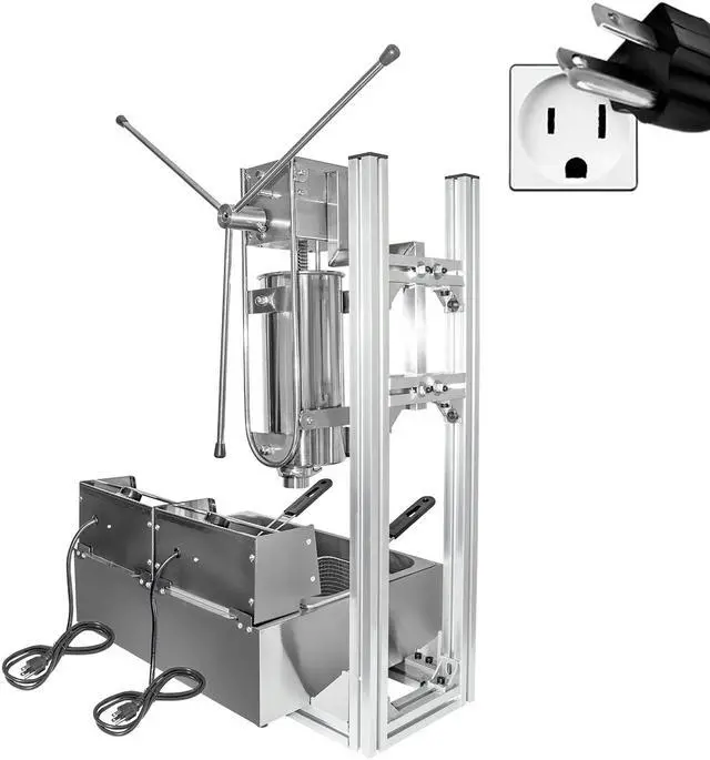 Alt view image 3 of 6 - ALD-10 Churros Machine Manual | Deep-Frying Churro Maker with Working Stand | Stainless Steel | 5L Capacity