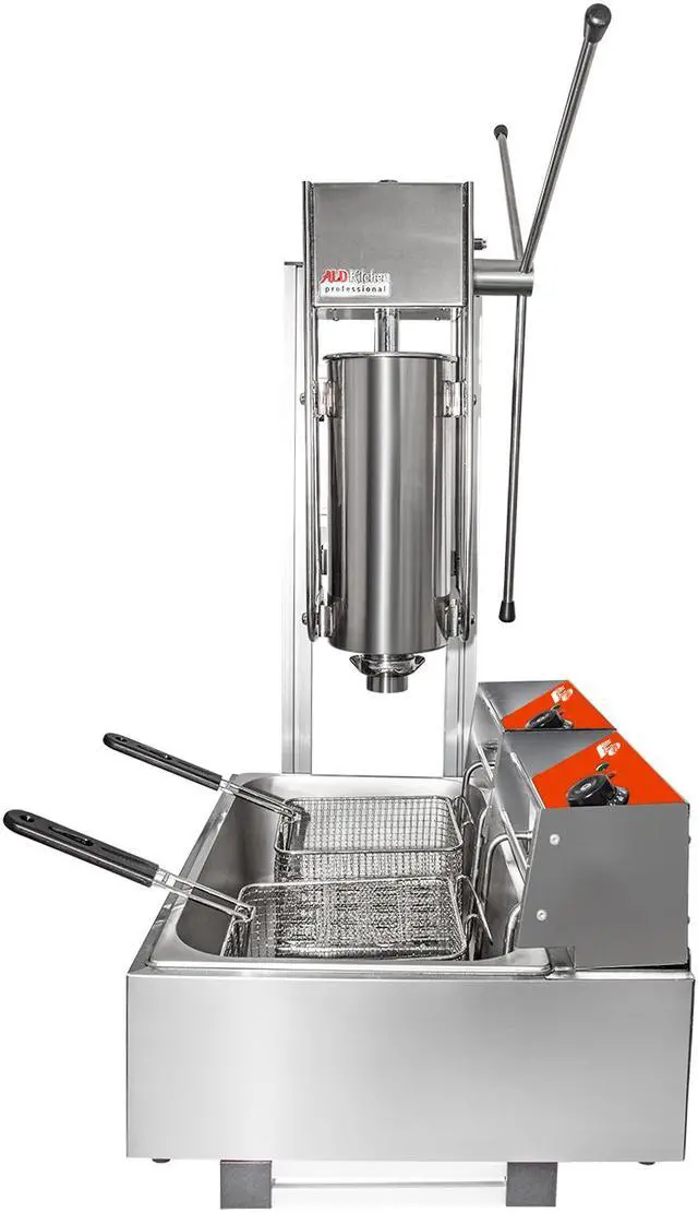 Alt view image 6 of 6 - ALD-10 Churros Machine Manual | Deep-Frying Churro Maker with Working Stand | Stainless Steel | 5L Capacity