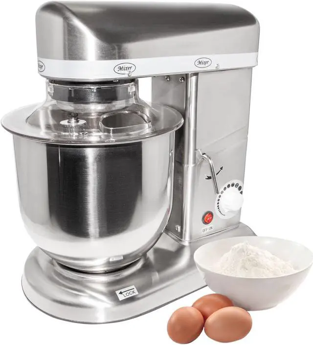 Main image of GR-302 Food Mixer | Commercial Mixer with Dough Hook, Wire Whip & Beater | Stainless Steel | 7L