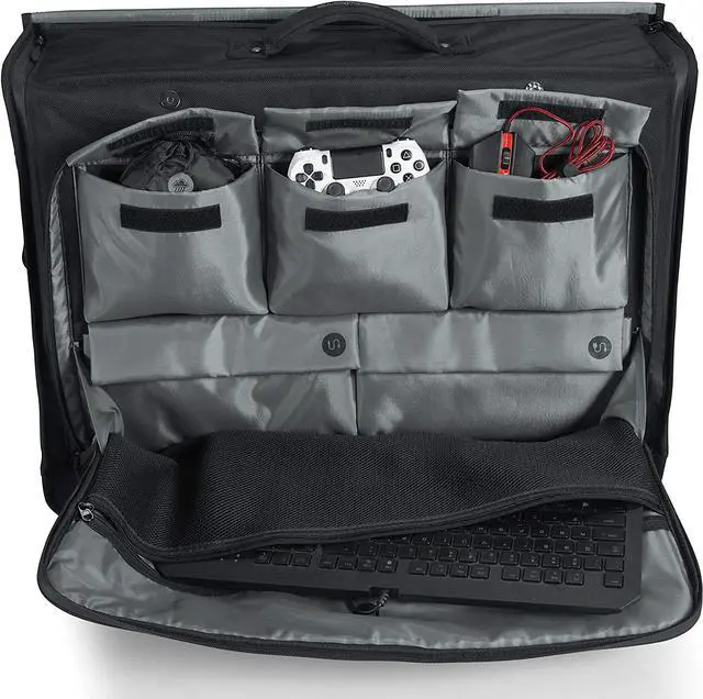Alt view image 4 of 7 - Slappa Gaming Monitor Tote Bag with Water Resistant Zippers and Adjustable Carry Strap; Fits 27"-32" Monitors