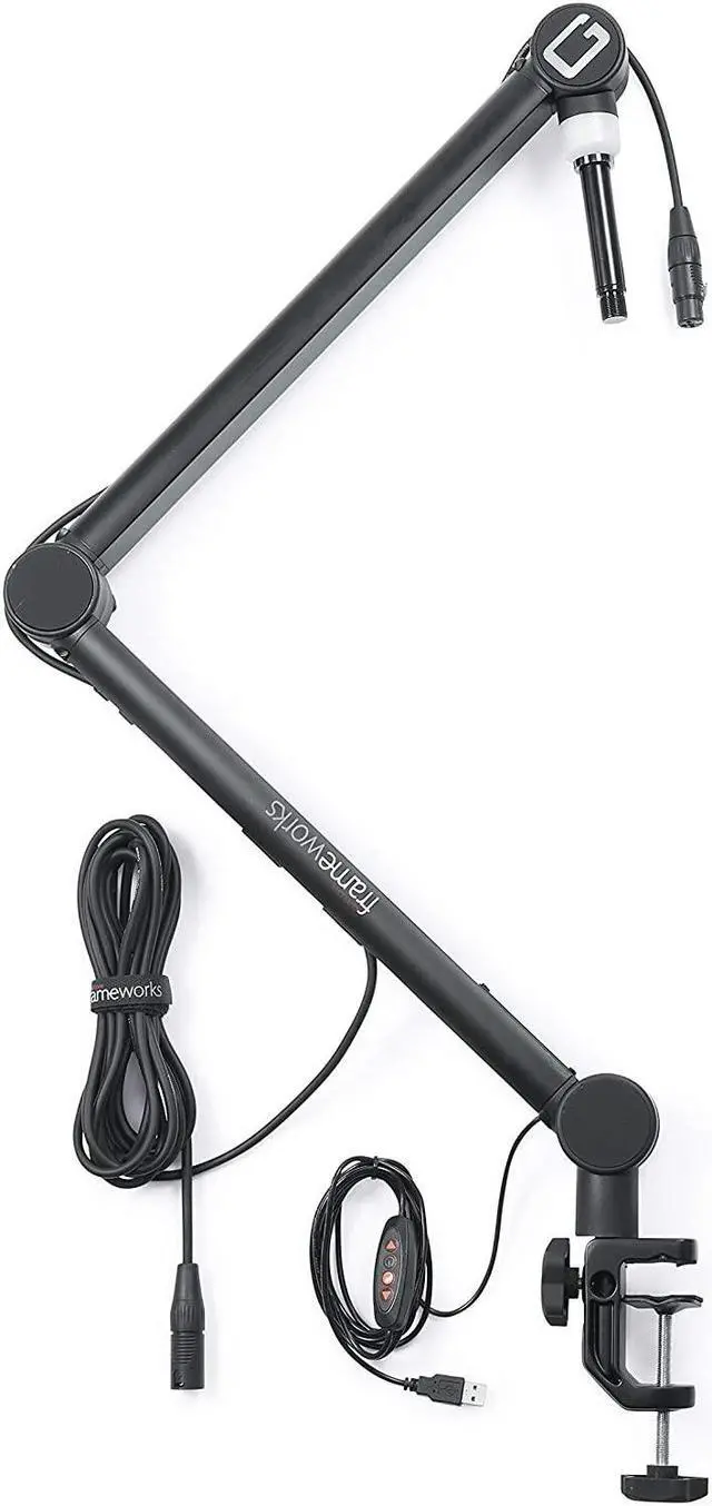 Alt view image 4 of 6 - Gator Frameworks Professional Desktop Broadcast/Podcast Microphone Boom Stand with On-Air Indicator Light (GFWMICBCBM4000)
