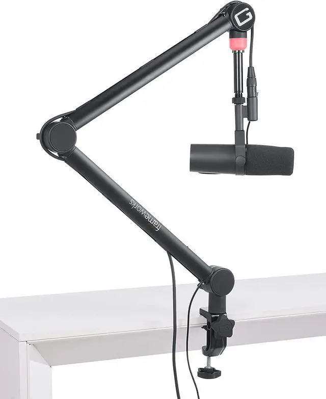 Main image of Gator Frameworks Professional Desktop Broadcast/Podcast Microphone Boom Stand with On-Air Indicator Light (GFWMICBCBM4000)