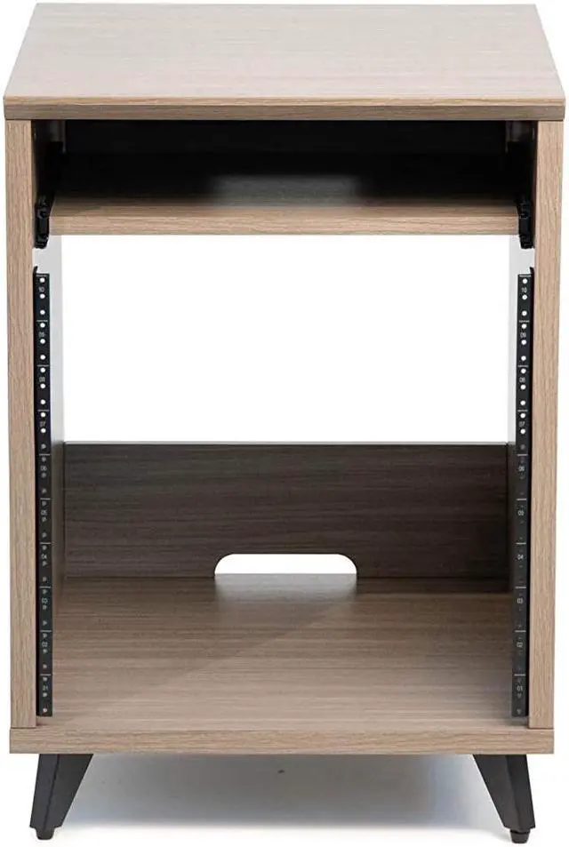Alt view image 4 of 6 - Elite Furniture Series 10U Studio Rack Table in Driftwood Grey Finish