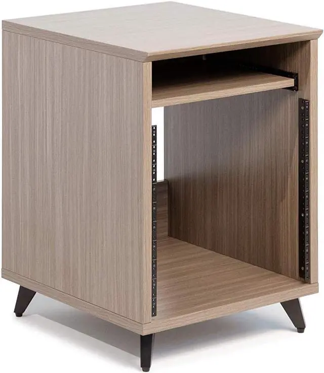 Alt view image 5 of 6 - Elite Furniture Series 10U Studio Rack Table in Driftwood Grey Finish