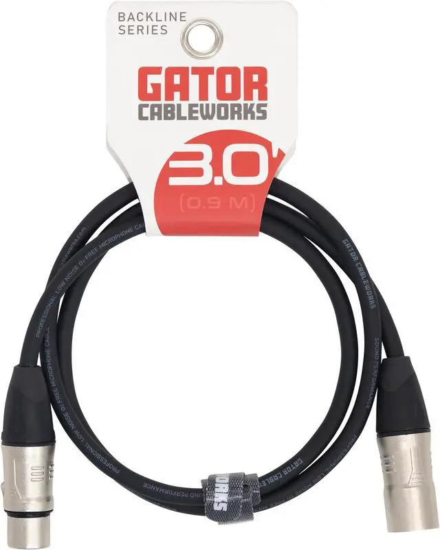Main image of Gator Cableworks Backline Series 3 Foot XLR Microphone Cable - GCWB-XLR-03