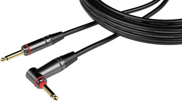 Main image of Gator Cableworks Headliner Series 30 Foot Straight to Right Angle Quiet Connect Instrument Cable - GCWH-INS-30RAQT