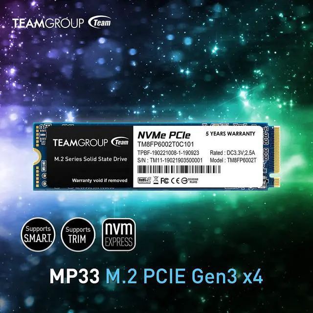 Alt view image 5 of 5 - TEAMGROUP MP33 1TB SLC Cache 3D NAND TLC NVMe 1.3 PCIe Gen3x4 M.2 2280 Internal Solid State Drive SSD (Read/Write Speed up to 1,800/1,500 MB/s) Compatible with Laptop & PC Desktop TM8FP6001T0C101