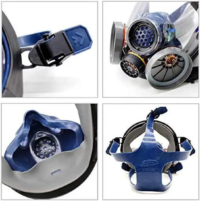 Alt view image 4 of 7 - Full Face Organic Vapor Respirator S100X-3 PD100 - Bio Gas Respirator for Survival and Emergency - Double Activated Carbon Air Filter For Paint Spray Woodworking