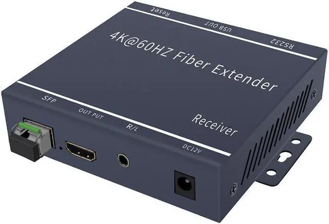 Alt view image 3 of 7 - Up to 20KM / 12.4miles, 4Kx2K@60Hz HDMI2.0 Fiber Optic Extender Over Single Mode SFP MSA LC Fiber Optic Cable Transmitter and Receiver set