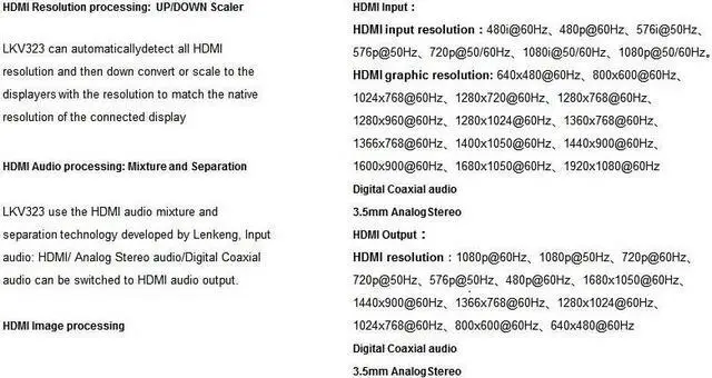 Alt view image 5 of 7 - HDMI to HDMI Video Converter, Left-right Mirror TB Mirror Over Turn UP/Down Scaler (Mirror around,flip) Coaxial 3.5mm Audio Separation Mixture