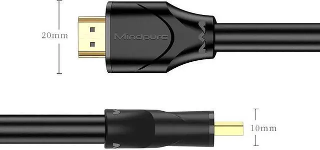 Alt view image 3 of 7 - 4K HDMI2.0 Male to Male Cable, Support 4K@60Hz, ARC, HDR, 18Gbps, 3D, Ethernet, Ultra High Speed 3M HDMI Cable, Compatible with TV, Blu-Ray, Projector, Soundbar, Sky, PC, Laptop 9.8 ft.