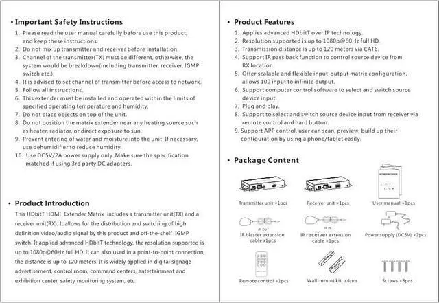 Alt view image 4 of 8 - Only 1 Receiver, LKV383Matrix-4.0 1080P HDMI Extender with IR 394ft /120M Over Single Cat5 /Cat6 /Cat7 Ethernet Network and LAN Router/Switcher for HD STB,DVD,PS3, etc Supports TCP/IP by Ethernet
