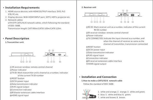 Alt view image 5 of 8 - Only 1 Receiver, LKV383Matrix-4.0 1080P HDMI Extender with IR 394ft /120M Over Single Cat5 /Cat6 /Cat7 Ethernet Network and LAN Router/Switcher for HD STB,DVD,PS3, etc Supports TCP/IP by Ethernet