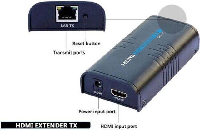 Alt view image 2 of 6 - Only 1 Transmitter, For Genuine LKV373 V2.0 1080P HDMI Extender Up to 394ft /120M Over UTP/STP Cat5e / Cat6 Supports one TX to many RXs by LAN Router/Switcher for HDTV STB,DVD,PS3, etc