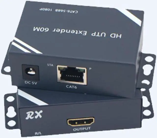 Alt view image 2 of 6 - 197Ft / 60M POC HDMI Extender 1080P@60Hz with Local HDMI Loop-out Transmitter and Receiver kit with RJ45 LAN Interface CAT6 Signal Network Cable Repeater Video Audio For HDTV DVD PS3 Projector