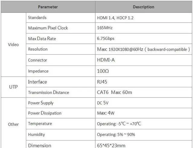 Alt view image 4 of 6 - 197Ft / 60M POC HDMI Extender 1080P@60Hz with Local HDMI Loop-out Transmitter and Receiver kit with RJ45 LAN Interface CAT6 Signal Network Cable Repeater Video Audio For HDTV DVD PS3 Projector