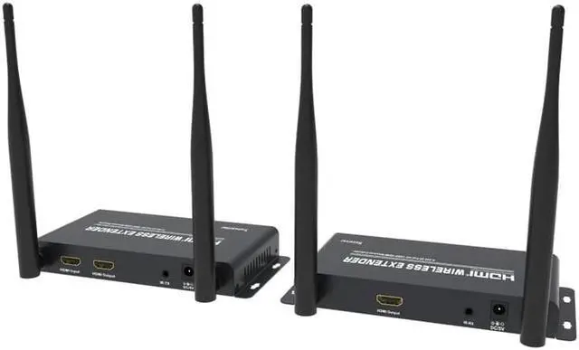 Alt view image 3 of 7 - (1 SENDER and 1 RECEIVER kit) Up to 656Ft Wireless 1080P 60Hz Video Extender with Local Pass-through HDMI Loop-out Transmitter Receiver kit 200m with IR remote