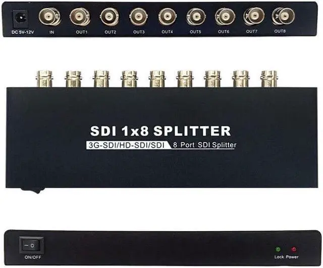 Alt view image 2 of 7 - 1x8 SDI Splitter 1-input 8-output Distribution Extender,Support SD-SDI,HD-SDI and 3G-SDI and distribute to 8 simultanous SDI output