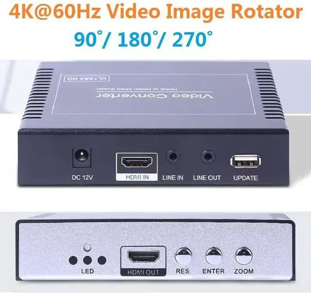 Main image of 4K@60Hz HDMI to HDMI Video Converter Image Rotator 90/180/270 Degree,Support Up and Down Frequency Conversion,Frame Rate Changes,Audio Synthesis and Separation