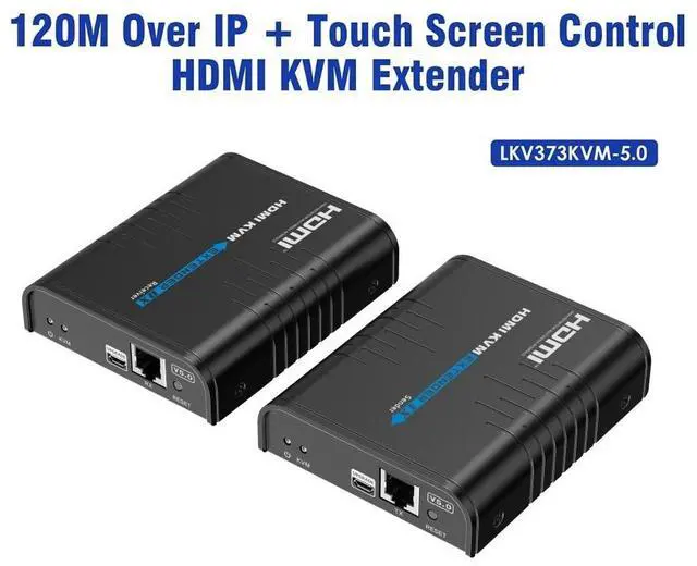Main image of Geniune LKV373KVM-V5.0 HDMI KVM Extender 120m Over IP Touch Screen Control Support one-to-one or one-to-many 1920x1200@60Hz Transmitter Receiver for USB Keyboard Mouse
