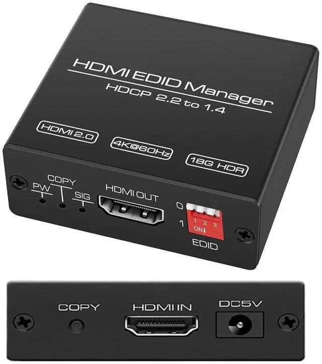 Main image of HDMI EDID Manager 4K 60Hz Prophecy Emulator 8 EDID Mode EDID Copier Programmable Gains Equalized 4K@60Hz HDMI 2.0b Signal HDCP2.2 18Gbps HDR