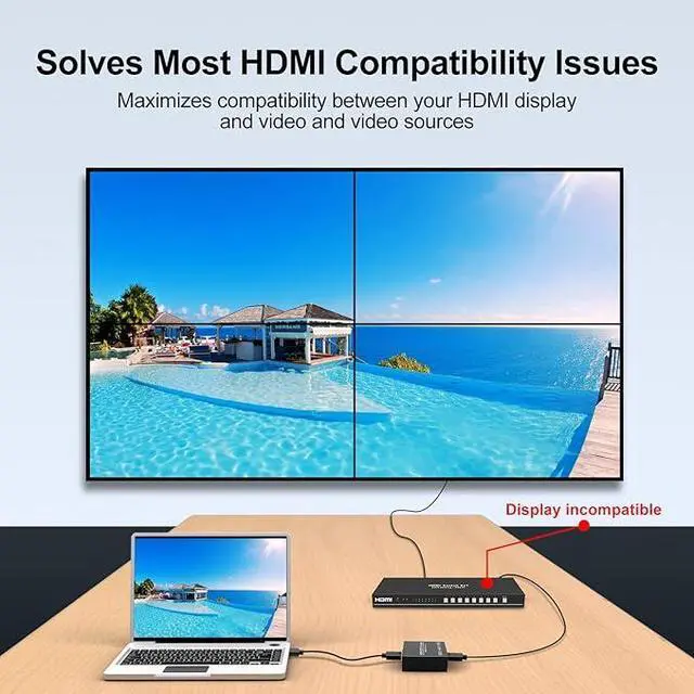 Alt view image 2 of 6 - HDMI EDID Manager 4K 60Hz Prophecy Emulator 8 EDID Mode EDID Copier Programmable Gains Equalized 4K@60Hz HDMI 2.0b Signal HDCP2.2 18Gbps HDR