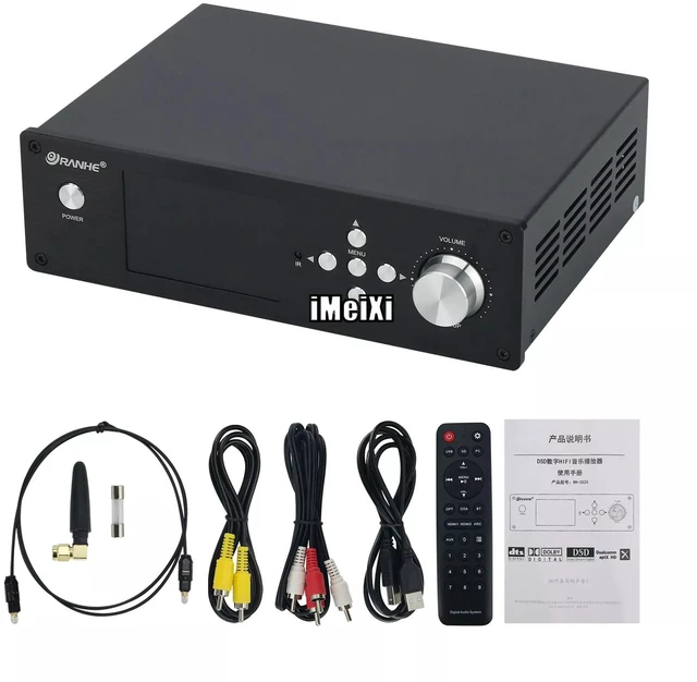 Main image of RH-202MAX Black Panel Desktop HIFI Digital Music Player Dual ES9039Q2M DAC QCC3084 Decoding Music Turntable Support DSD256 DTS AC3
