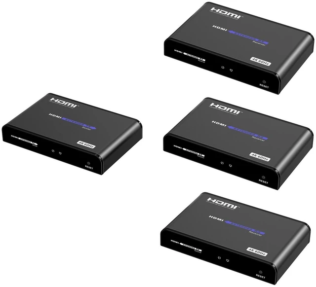 Main image of 1x3 4K@60Hz HDMI Extender with IR, Up to 394Ft (120m) Over Ethernet TCP/IP RJ45 Cat5/5e/6 Extension with Loop-Out,18Gbps Rate 1 TX and 3 RX Kit Video Splitter for STB PS3 HDTV, HDCP2.2 LKV483Pro