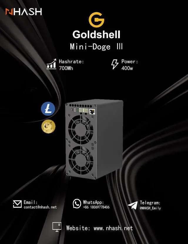 Alt view image 3 of 3 - goldshell New Gold shell Mini Doge III 650MH/S 400W Without PSU LTC&Doge Coin Miner Litcoin dogecoin Miner Gold-shell Home Miner Box Low Noise Better Than Mini doge II