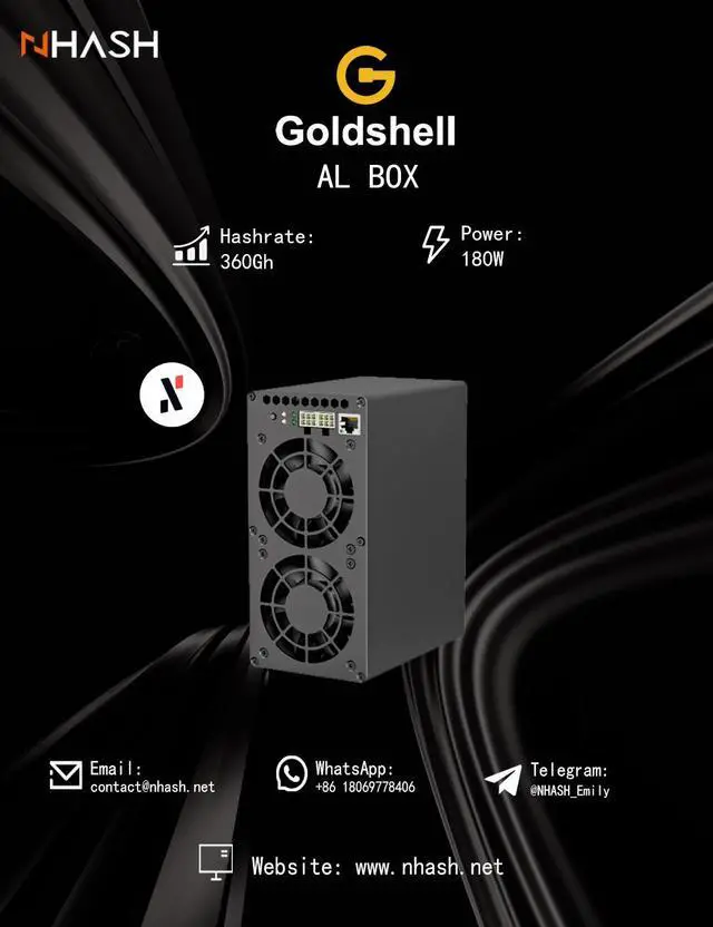 Alt view image 2 of 3 - NEW Gold-shell AL BOX 360Gh/s 180W ALPH Miner Blake3 Algorithm Alephium Miner Machine ALPH Mining Asic Miner Gold shell box Miner